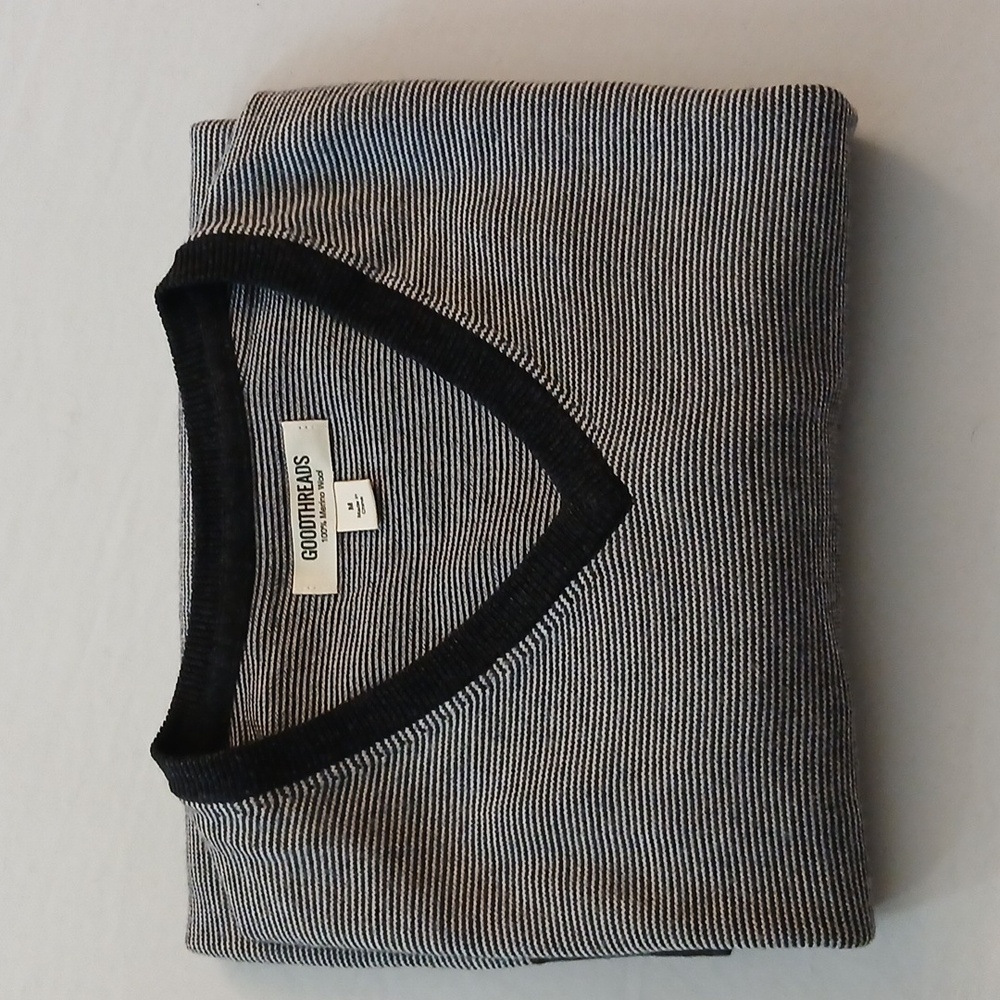Goodthreads Merino Wool Charcoal V-Neck Sweater